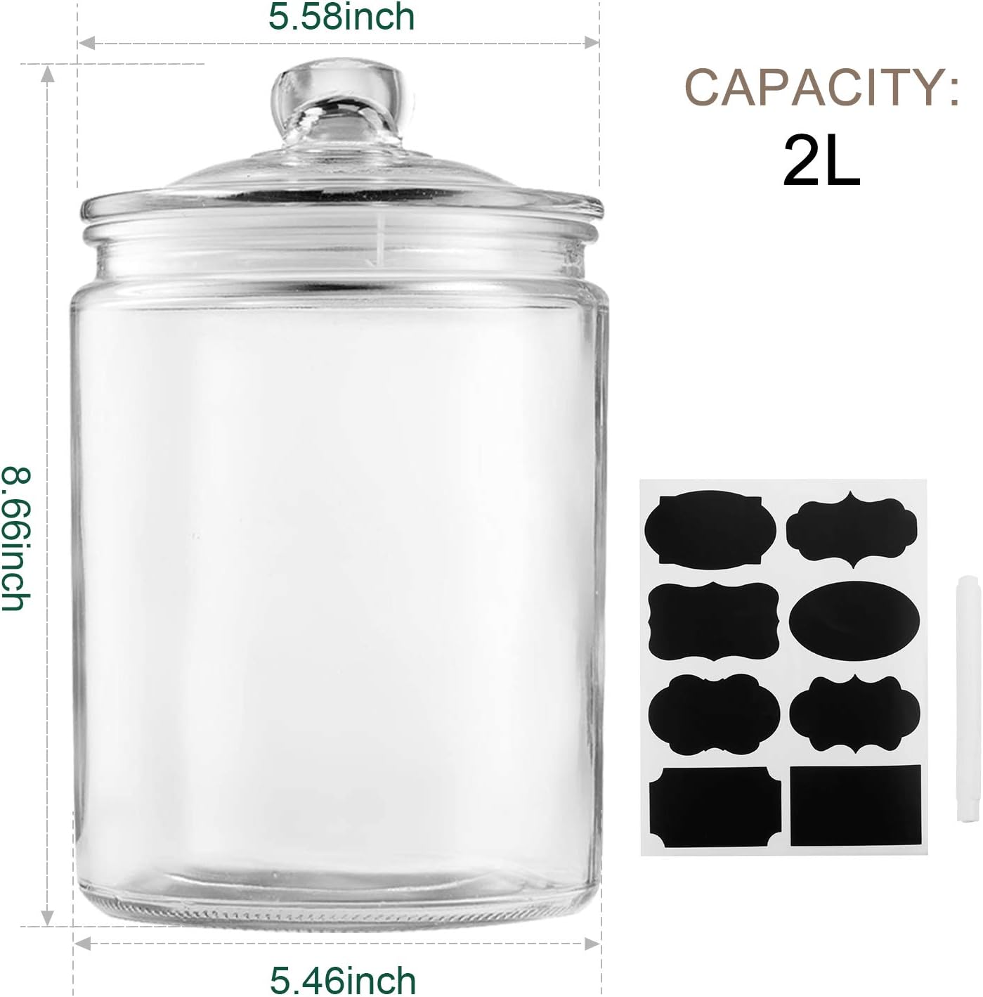 Maredash Glass Jars 64 oz,Candy Jar with Lid For Household 3 Pack