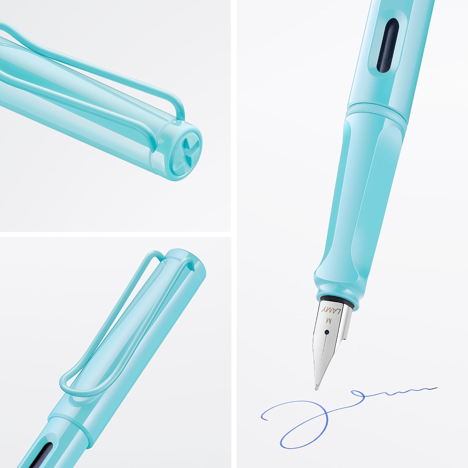 LAMY safari umbra - Fountain Pen with ergonomic grip & polished steel nib in size F - ideal for any Writing & Calligraphy - including LAMY T 10 blue cartridge - Right-Handed