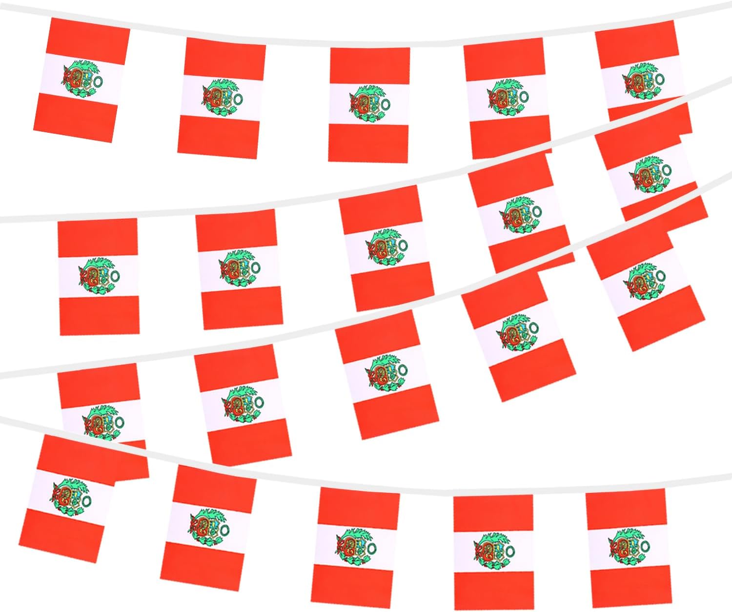 Nicaragua String Flags Banner Mini Small Nicaraguans Flag Bunting Patriotic Hanging Decor,National Holiday, Sports Game, Fiesta & Themed Party,18 Feet 20 Flags