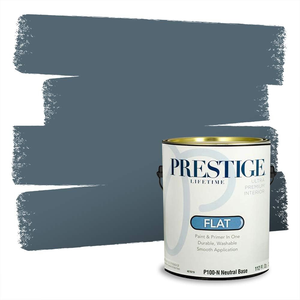 PRESTIGE Paints Exterior Paint and Primer In One, 1-Gallon, Semi-Gloss, Comparable Match of Behr* Intercoastal Gray*