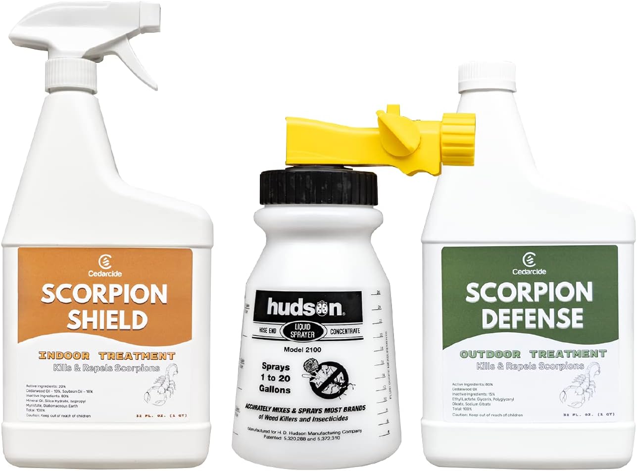 Cedarcide Indoor & Outdoor Scorpion Treatment Kit (Small) - Cedar Oil Pest Control Sprays - Kills & Repels Scorpions and Other Pests Guaranteed in