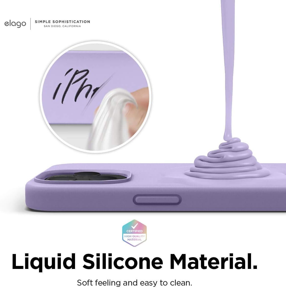 elago Premium Liquid Silicone Case for iPhone 12 Mini Lavender