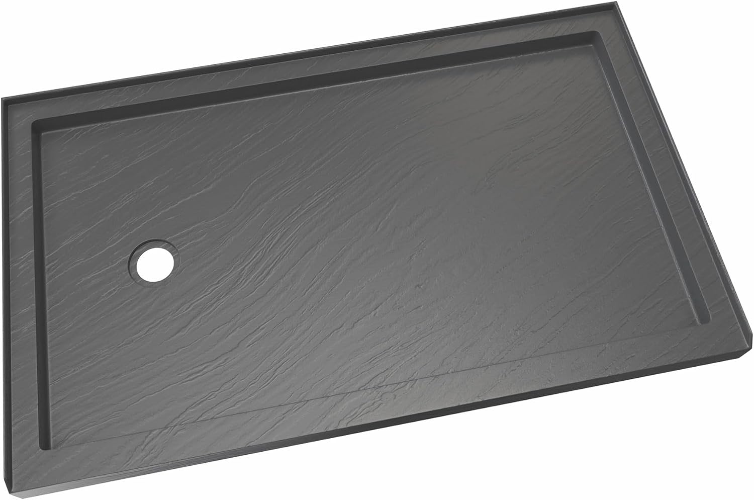 DreamLine SlimLine 32 in. D x 60 in. W x 2 3/4 in. H Left Drain Single Threshold Shower Base in Black, DLT-1132601-88