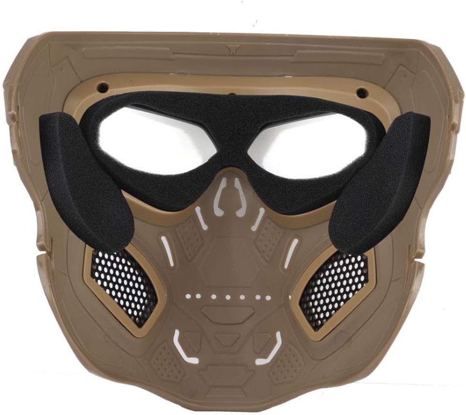 Tactical Mask Protective Full Face Clear Goggle Skull mask Dual Mode Wearing Design Adjustable Strap