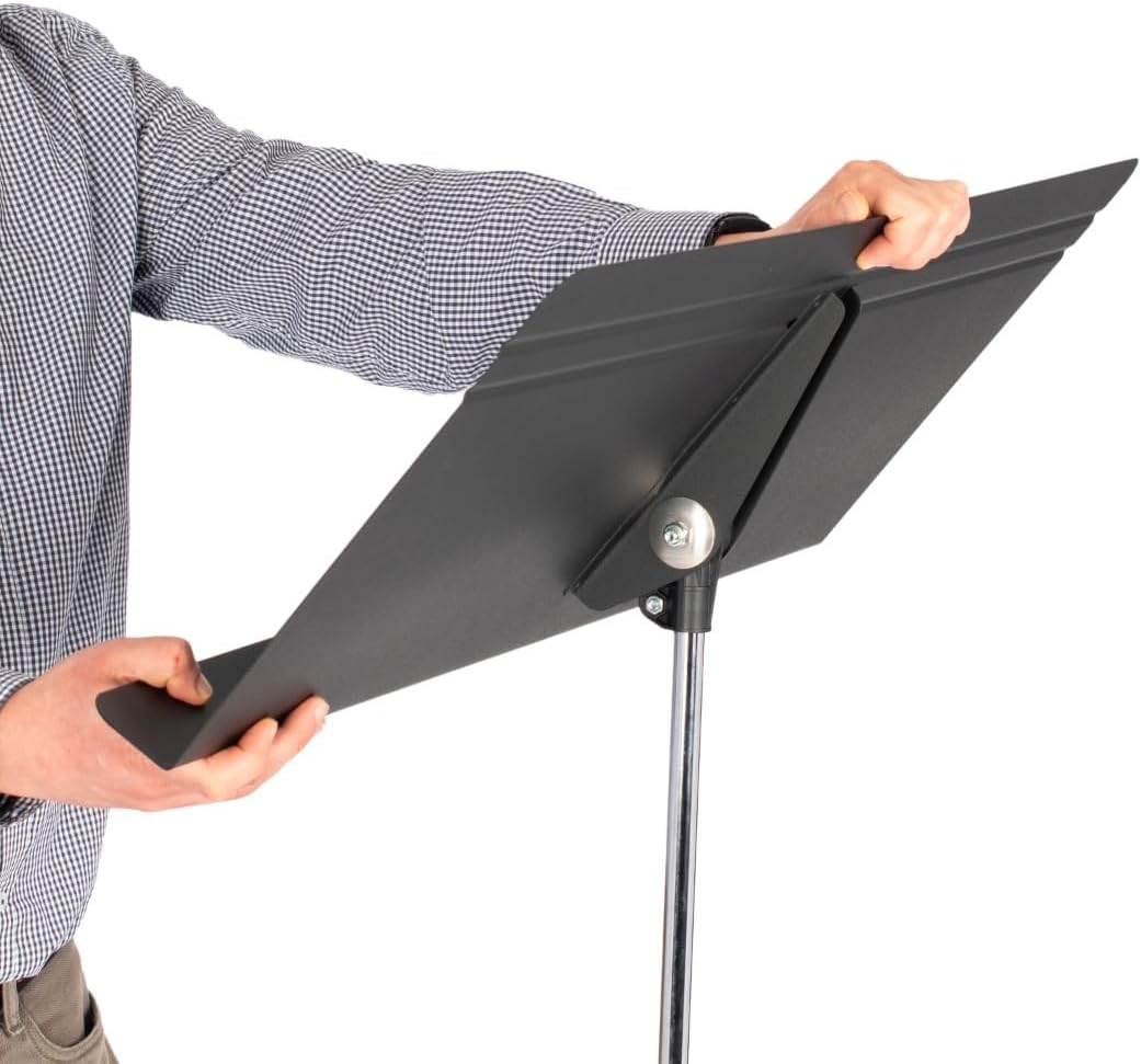 Manhasset Fourscore Music Stand – Extra-Wide 32" Desk for Large Scores & Ensembles – Durable Aluminum, Friction Height Adjust