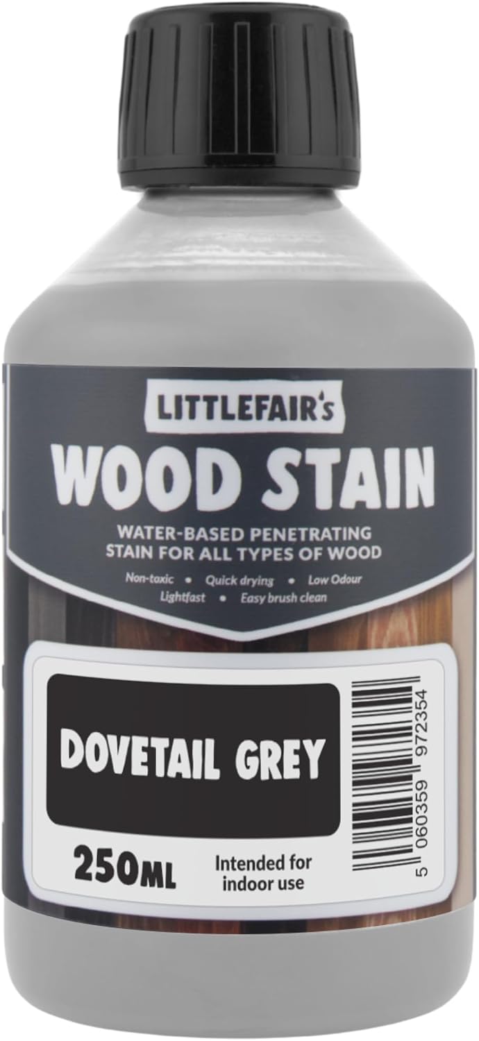 Littlefair's Wood Stain Water Based - 8.5oz/250ml - Indoor Furniture Stain Light & Dark Finishes - Special Non Toxic & Eco Friendly Formula - Wood Stain for Crafts - Color: Antique Stripped Pine
