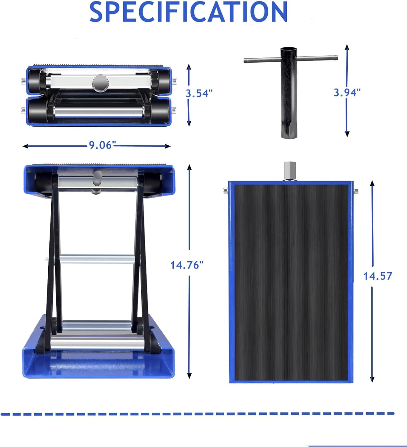 SUNROAD 1100 lb Motorcycle Scissor Lift Jack, Red | Compact Quick Lift Stand, For Dirt Bikes, ATVs & Scooters, Center Jack, For Home Garage & Track Maintenance