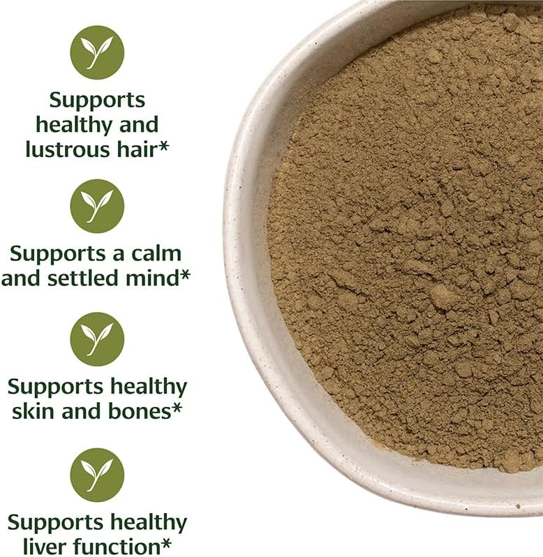 Banyan Botanicals Bhringaraj Powder – Organic Eclipta Prostrata Leaf Powder – for a Calm Mind and Healthy Hair, Nails, Bones, and Teeth* – ½ lb. – Non-GMO FFL Vegan