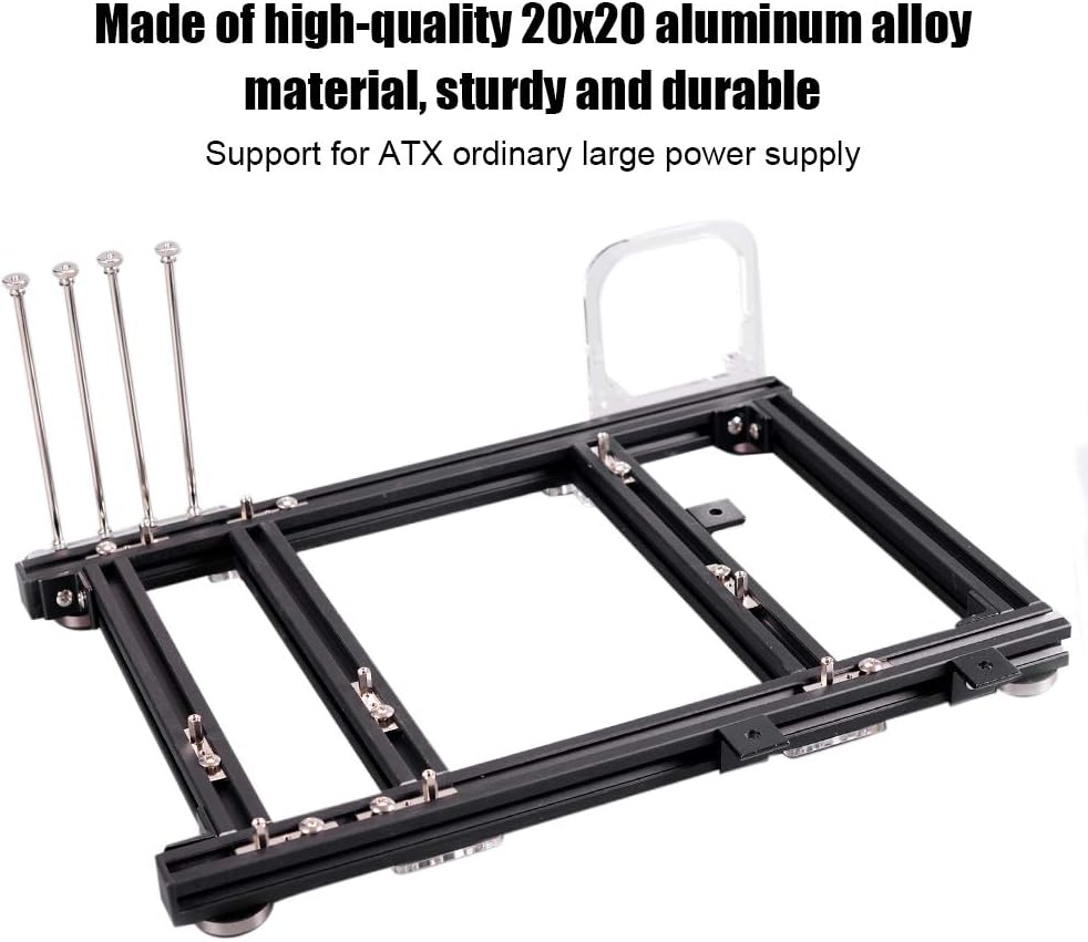 M-ATX MATX ITX Computer Open Air Case Bracket Aluminum DIY Bare Frame, Personality DIY Chassis Bracket Open Chassis,PC Test Bench(Black)