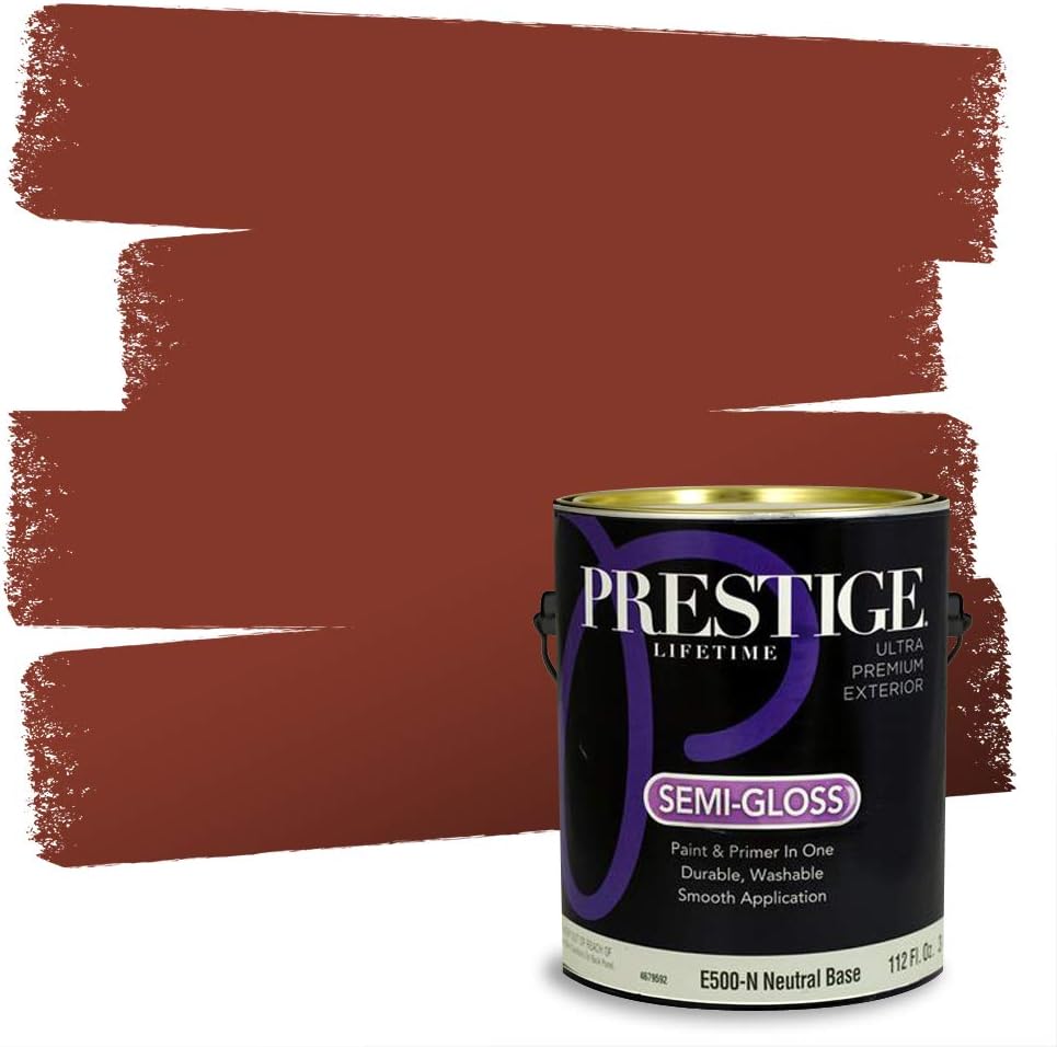 PRESTIGE Paints Exterior Paint and Primer In One, 1-Gallon, Satin, Comparable Match of Sherwin Williams* Grandeur Plum*