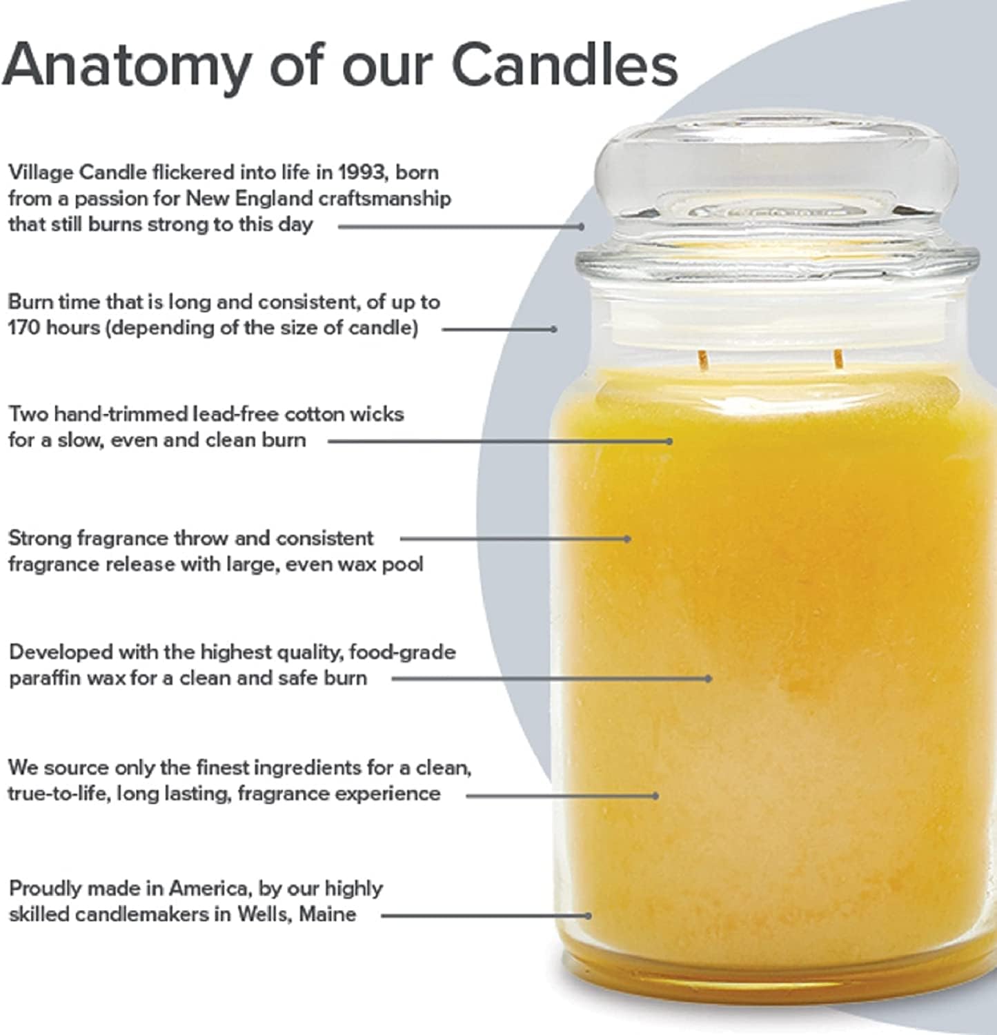 Village Candle Spiced Vanilla Apple, Large Glass Apothecary Jar Scented Candle, 21.25 oz, Ivory