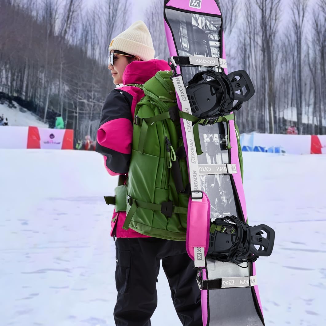 XCMAN Rear Step in Style Snowboard Bindings Lightweight Rear Entry All-Mountain Bindings for Men Women Easy in and Out