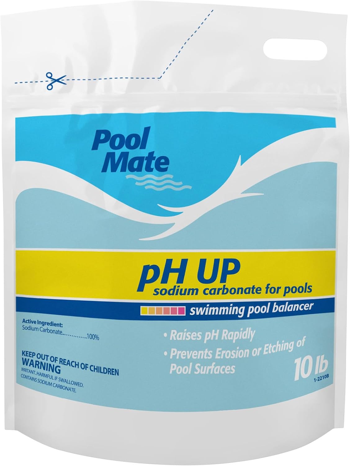 Pool Mate 25-Pounds Premium pH Up for Swimming Pools | 100% Sodium Carbonate, Raises pH, pH Increaser, Easy To Use, Works Fast