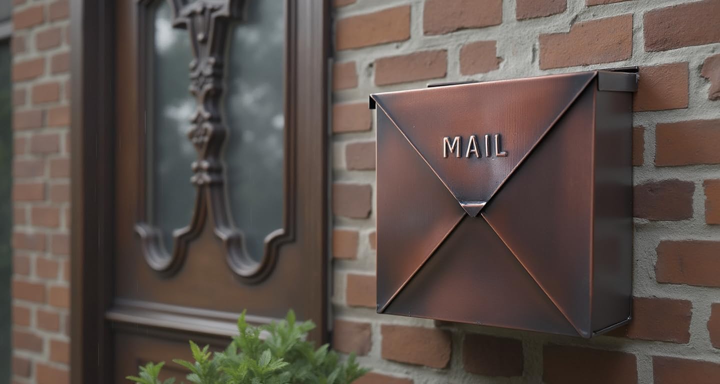 NACH Mailboxes for Outside Wall Mount, 10 x 10 x 4 inch Black Mailbox, Waterproof Mailboxes for Outside - Chicago Style Mail Box