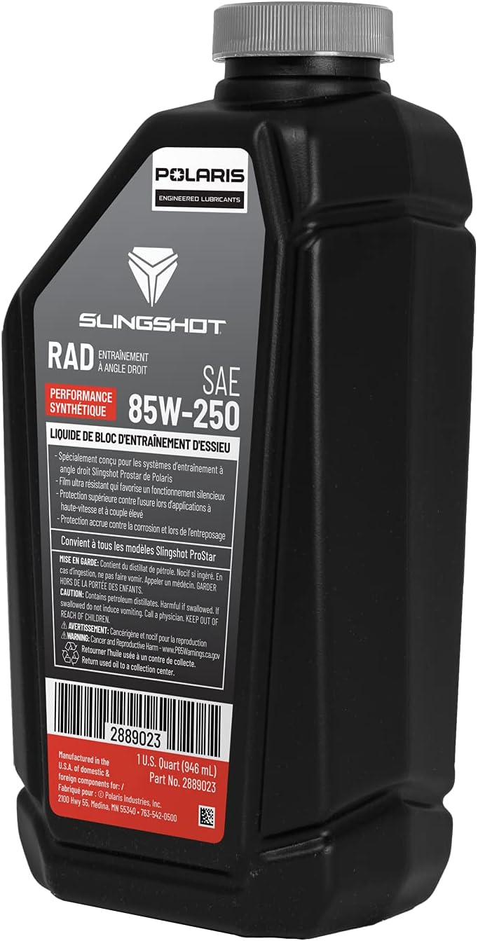 Polaris Slingshot Drive Fluid Transaxle RAD Right Angle SAE 85W-250, Fits All 2015-2020 R, S, SL, SLR, GT, SL LE, SLR LE, GT LE ProStar Models