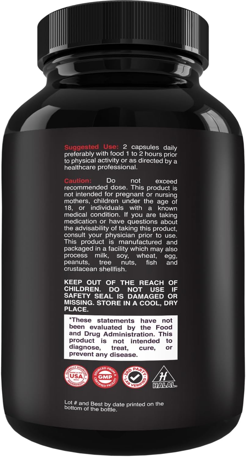 Testosterone Booster for Men with Horny Goat Weed & Maca - 60 Count