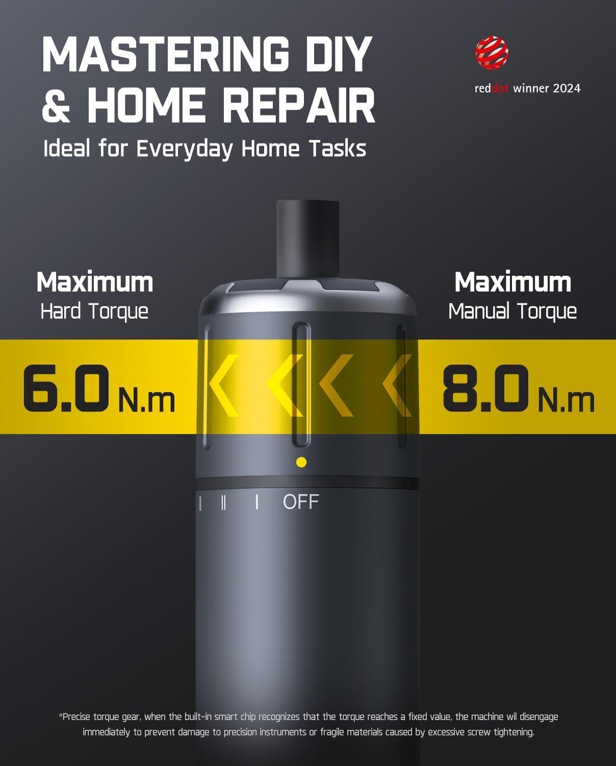 Fanttik S1 Pro Electric Screwdriver, Power Screwdriver | 16 S2 Steel Bits, 3 Torque Settings, Max 6 N.m, 2000mAh Battery, LED Light & 1/4''Hex