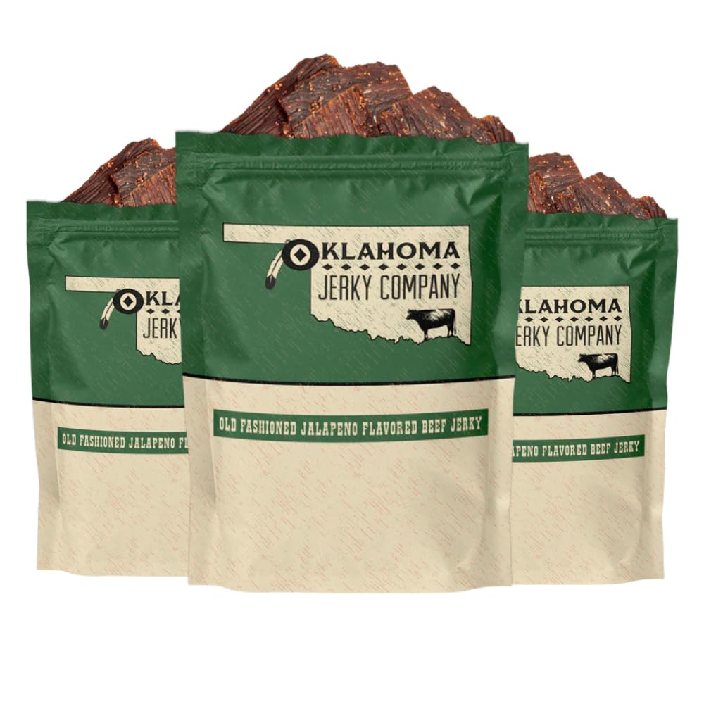Old Fashioned Hickory Beef Jerky - No Frills Tough and Old Style Dry Beef Jerky - All Natural, Gluten Free, No Added Preservatives and No Added MSG, Healthy Protein Snacks, 2 oz (Pack of 3)
