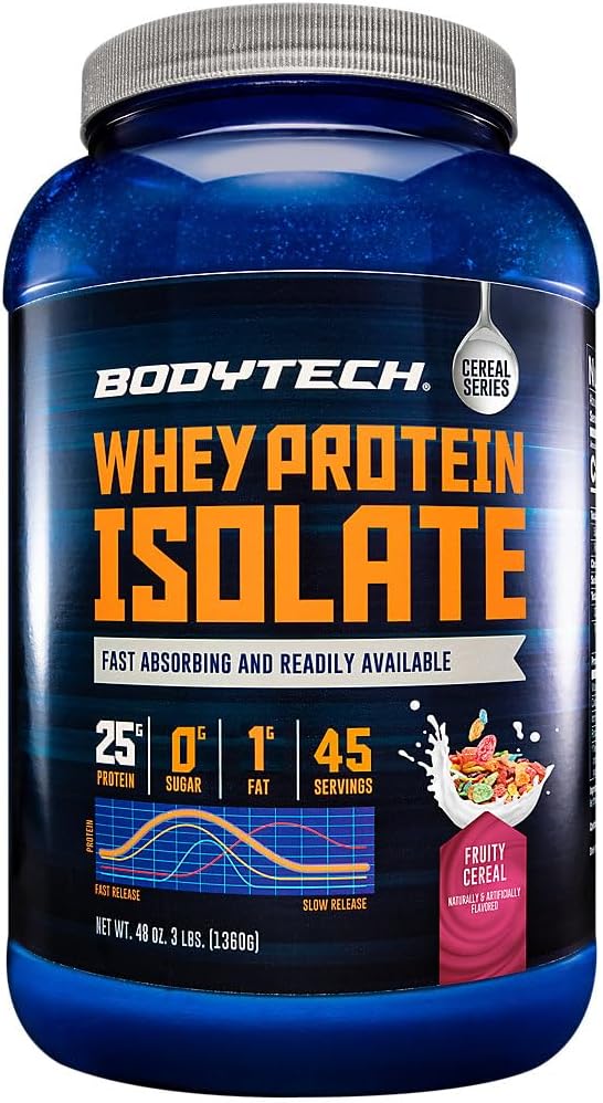 BodyTech Whey Protein Isolate Powder, French Vanilla, 1.5 LB, 23 Servings | 25G Protein per Serving, High Concentrated Protein Powder With Amino Acids & BCAAs for Men and Women, Gluten Free