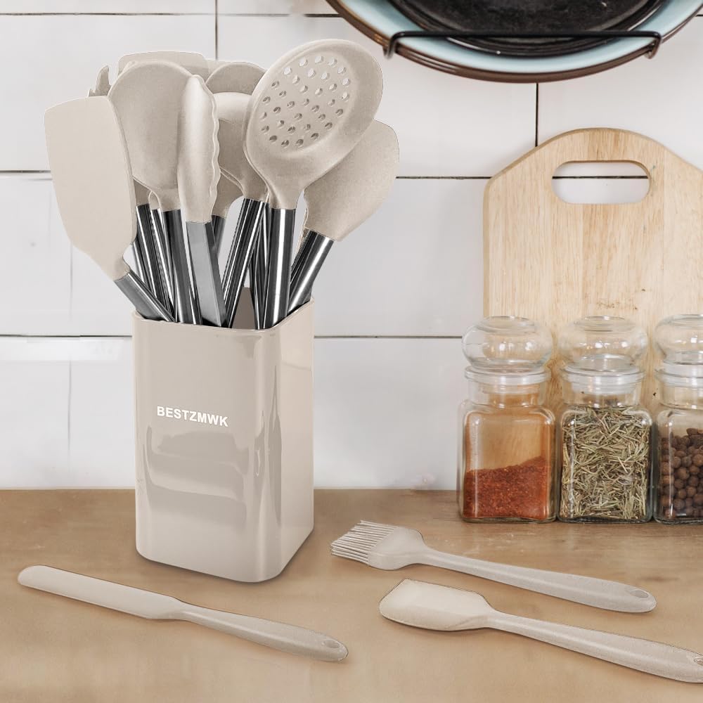 Kitchen Utensil Set-Silicone Cooking Utensils-33 Kitchen Gadgets & Spoons for Nonstick Cookware-Silicone and Stainless Steel Spatula Set-Best