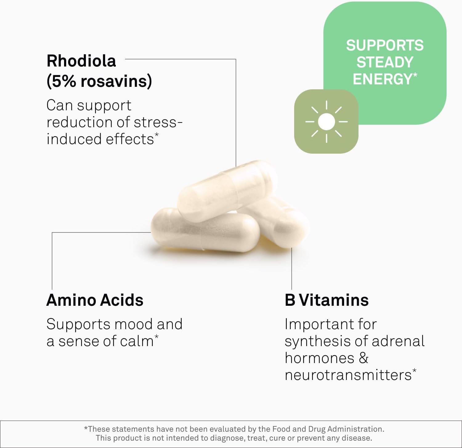 Neuroscience AdreCor Adrenal Support Supplement, 180 ct | Promotes Cortisol Detox, Stress Fatigue & Energy, Rhodiola, L-Tyrosine