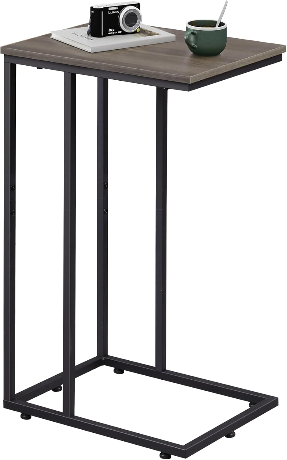 WLIVE C Shaped End Table, Small Side Tables for Sofa and Bed, Couch Table that Slides Under for Living Room, Bedroom, Home Office, Small Spaces