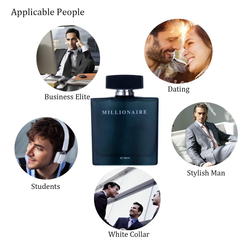 PERFUME&BEAUTY New Perfume Eau de Parfume for Men, 3.4 oz Spray Parfume for Men 100 ML- Black Millionaire
