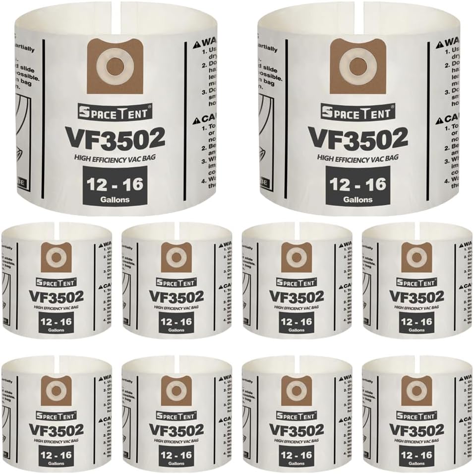 5 Pack VF3502 Replacement for Rigid Shop Vac Bags Size A, Part# 23743