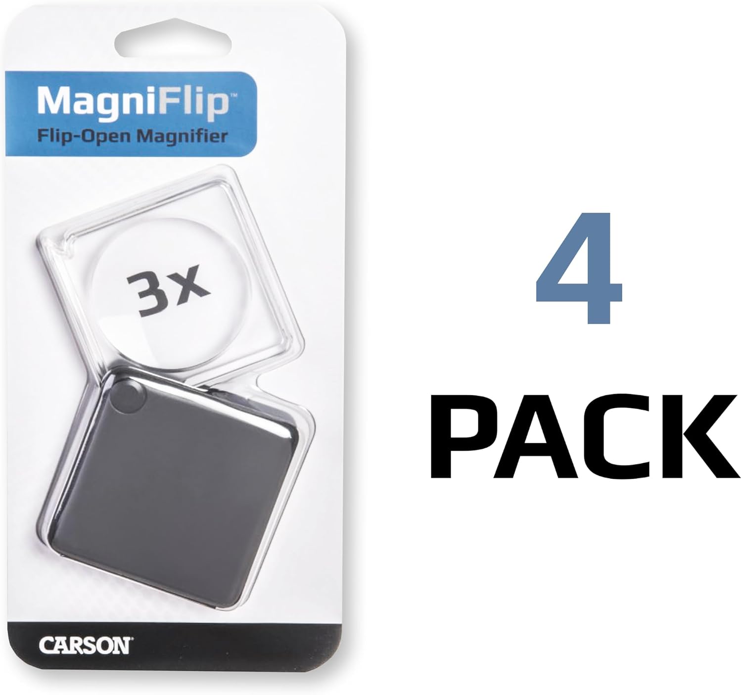 Carson Optical MagniFlip 3x Flip-Open Pocket Magnifier with Built-In Case (GN-33)