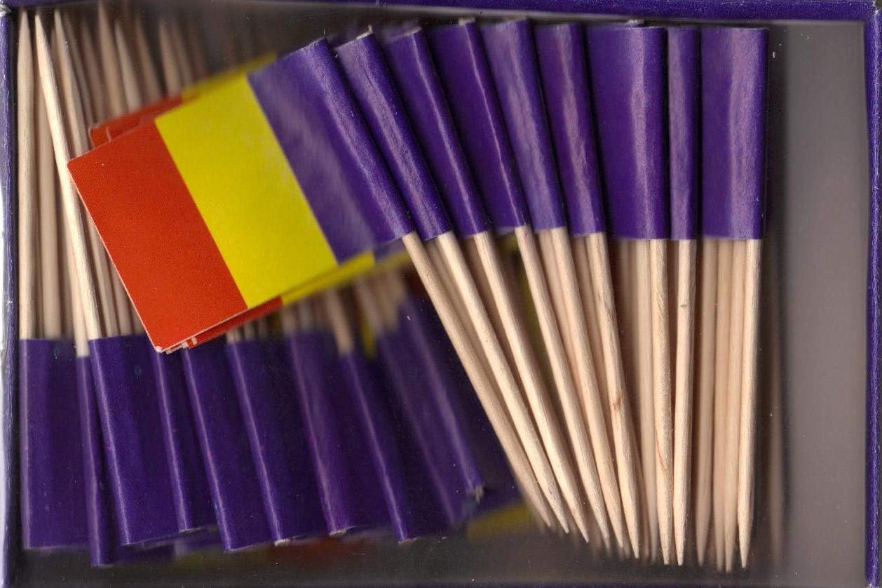 One Box of 100 Nicaragua Toothpick Flags, 100 Small Mini International Flag Cupcake Toothpicks or Cocktail Picks