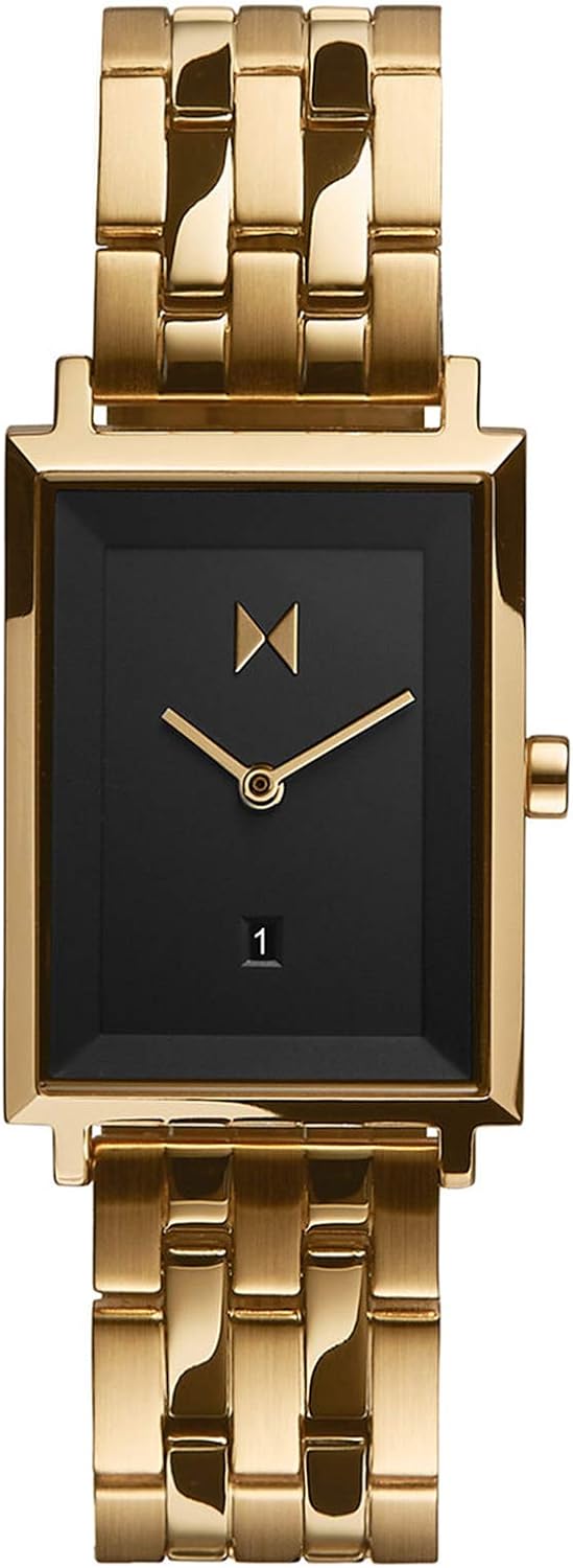 MVMT Signature Square Women's Watch 2 Hand Analog Quartz Stainless Steel Case and Bracelet Water Resistance Premium Minimalist Design for Her 24mm