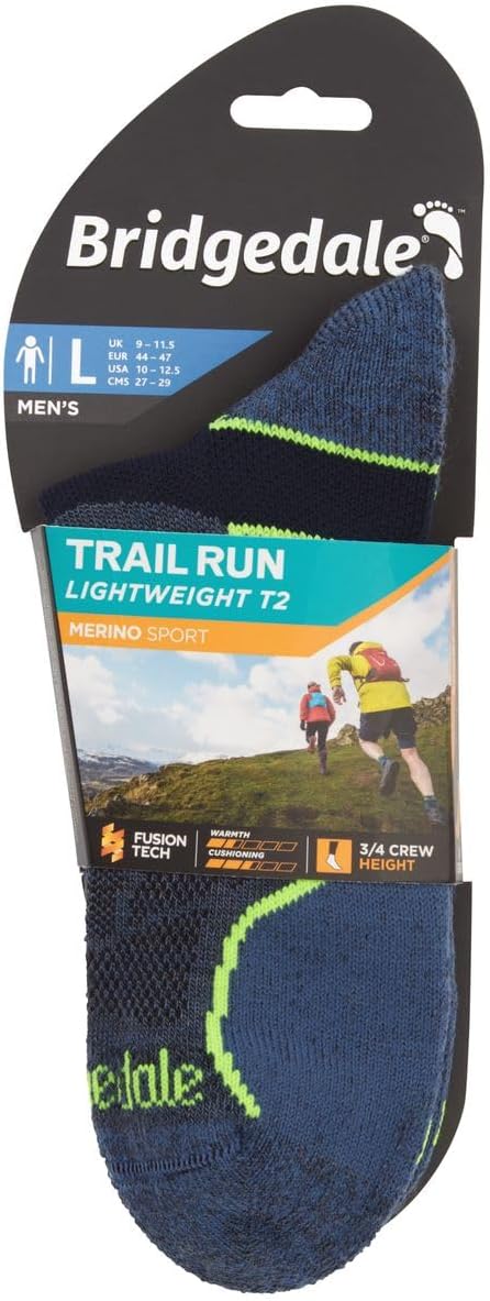 Bridgedale Men's Trail Run Lightweight T2 Merino Performance ¾ Crew