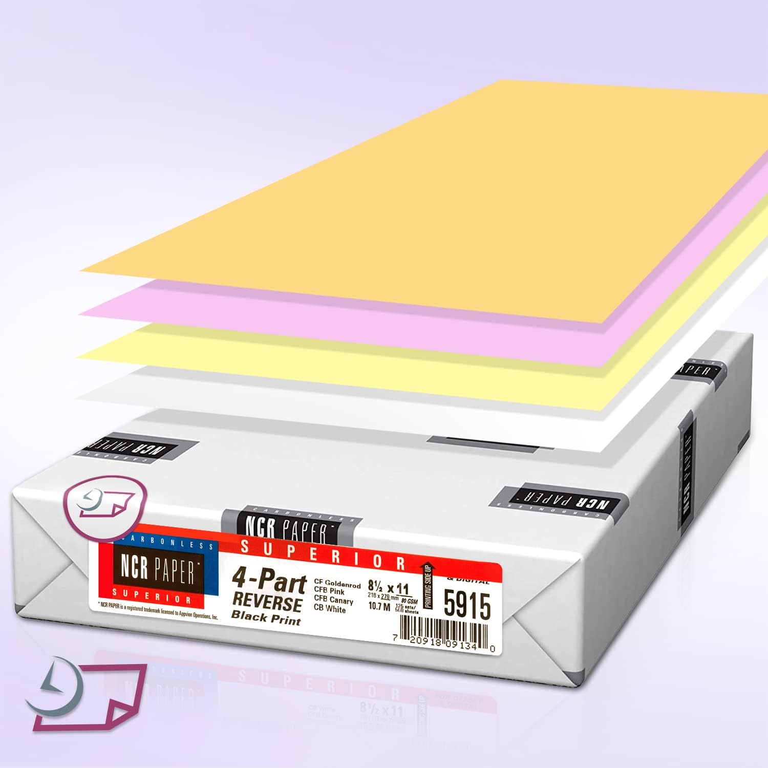 NextDayLabels Carbonless NCR Paper, 2 Part Reverse #5887, 8.5" x 11"