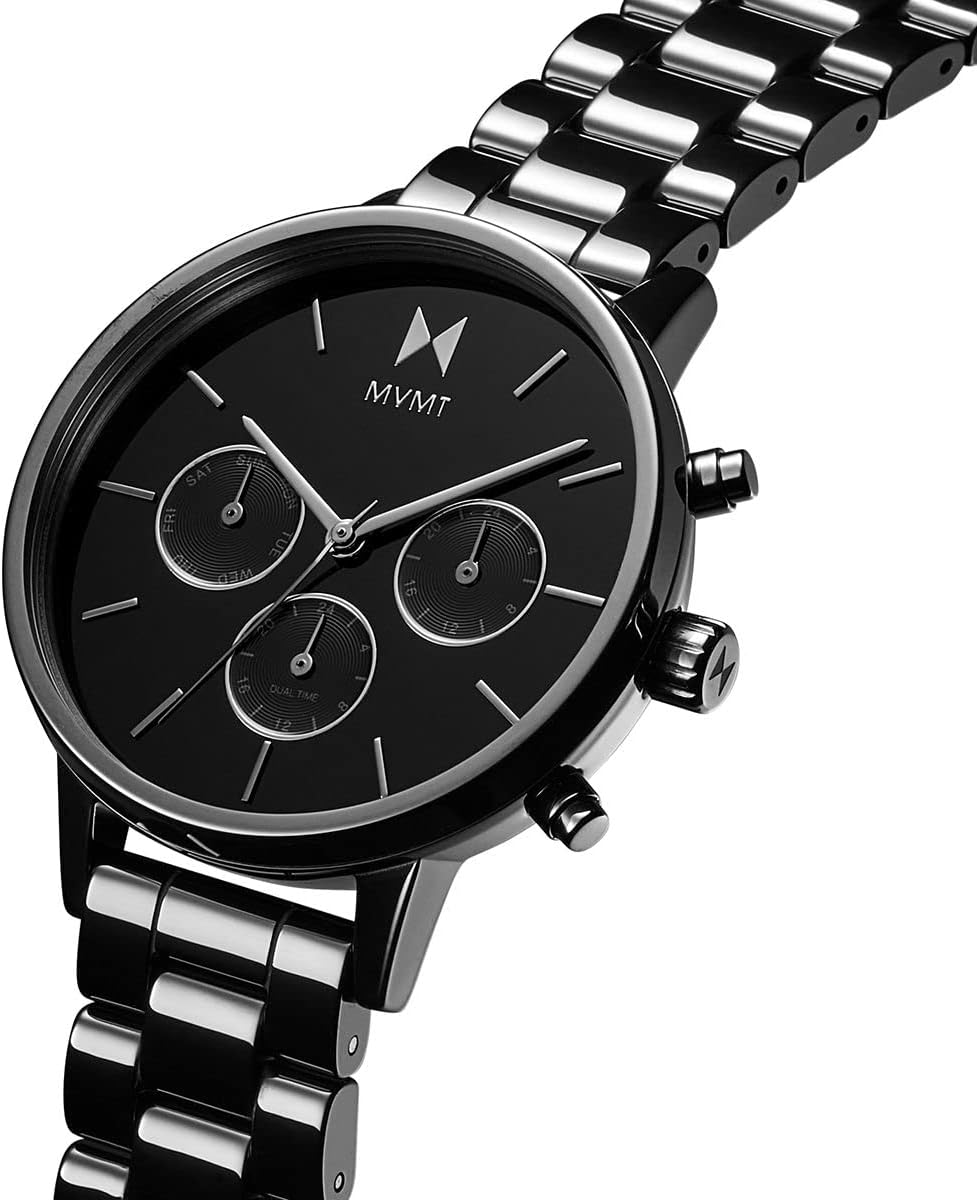 MVMT Nova - Dual Timezone Women’s Wristwatch - Minimalist Dress - 3 ATM/30 Meters Water-Resistant Timepiece - Interchangeable Bands - 38mm