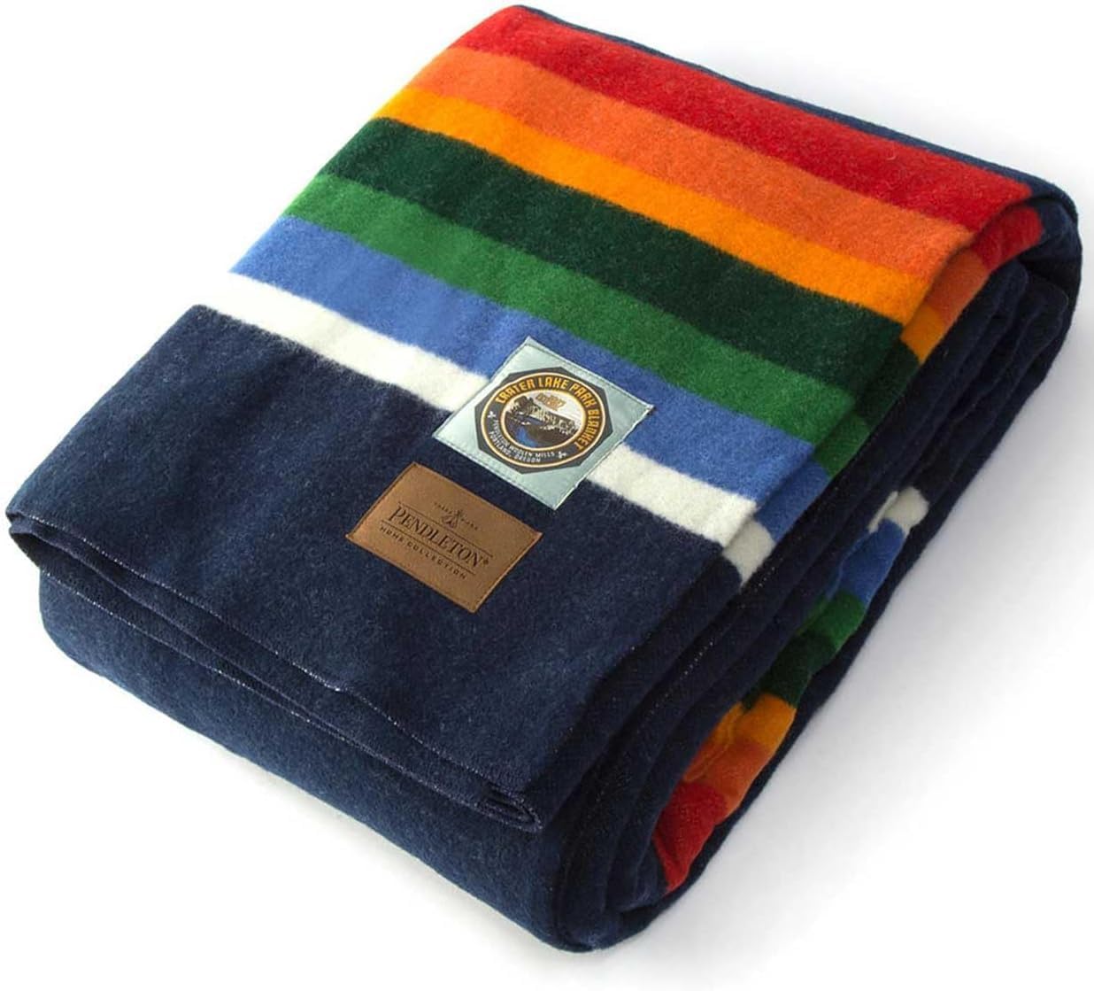 Pendleton National Park Blanket Full 80" x 90", 100% Wool | Iconic Park Stripes Collectible Keepsake - Glacier