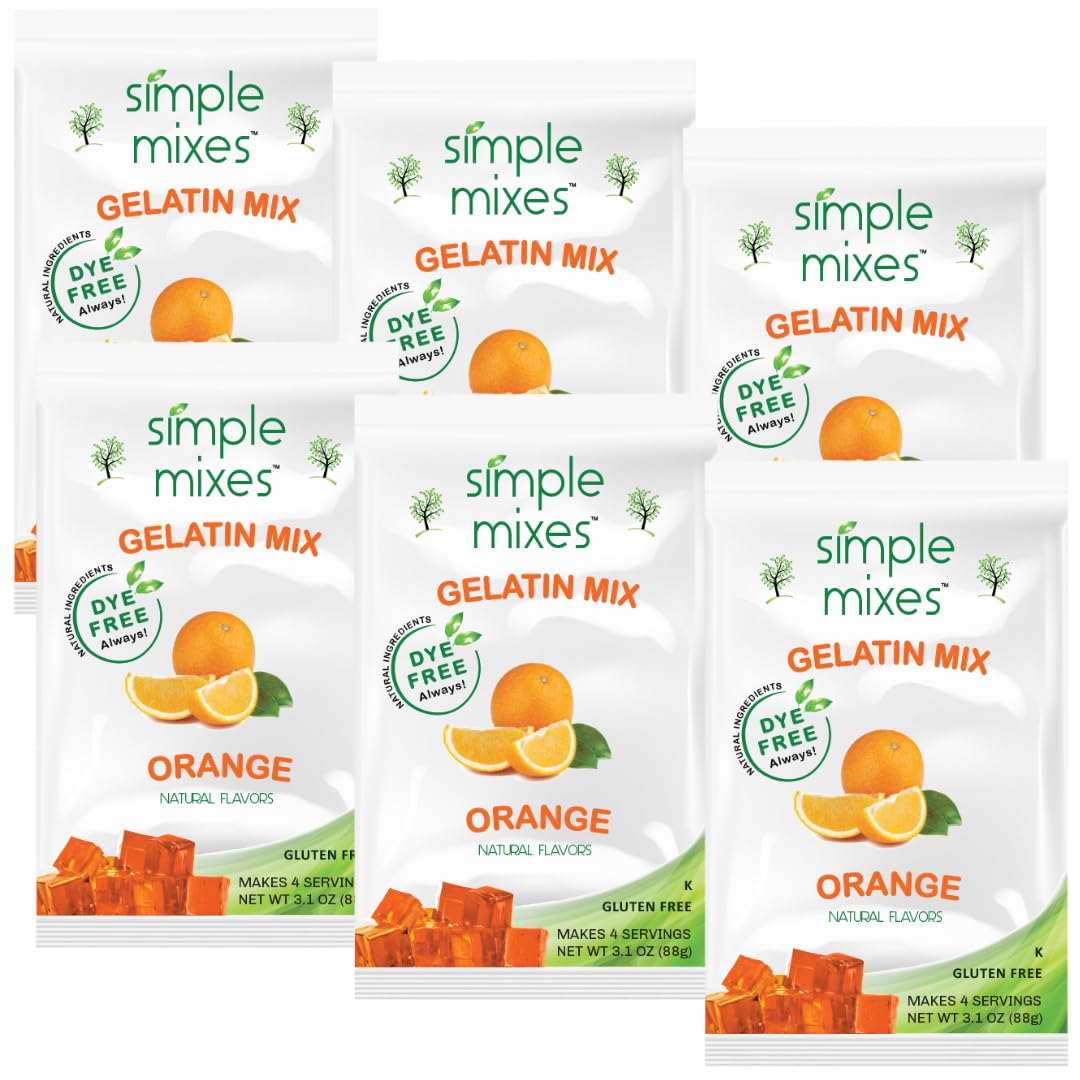 Simple Mixes Natural Gelatin Dessert, Lime, Kosher, 6 Pack of 3.1 oz each