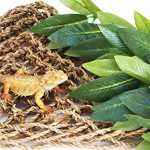 SLSON Reptile Plants Hanging Silk Terrarium Plant with Suction Cup for Bearded Dragons, Lizards, Geckos