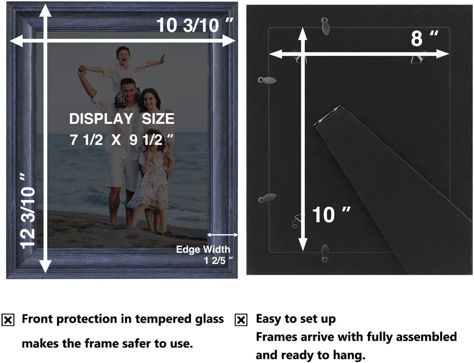 LaVie Home 8x8 Picture Frames (1 Pack, Gold) Square Photo Frame Set with High Definition Glass for Wall Mount & Table Top Display