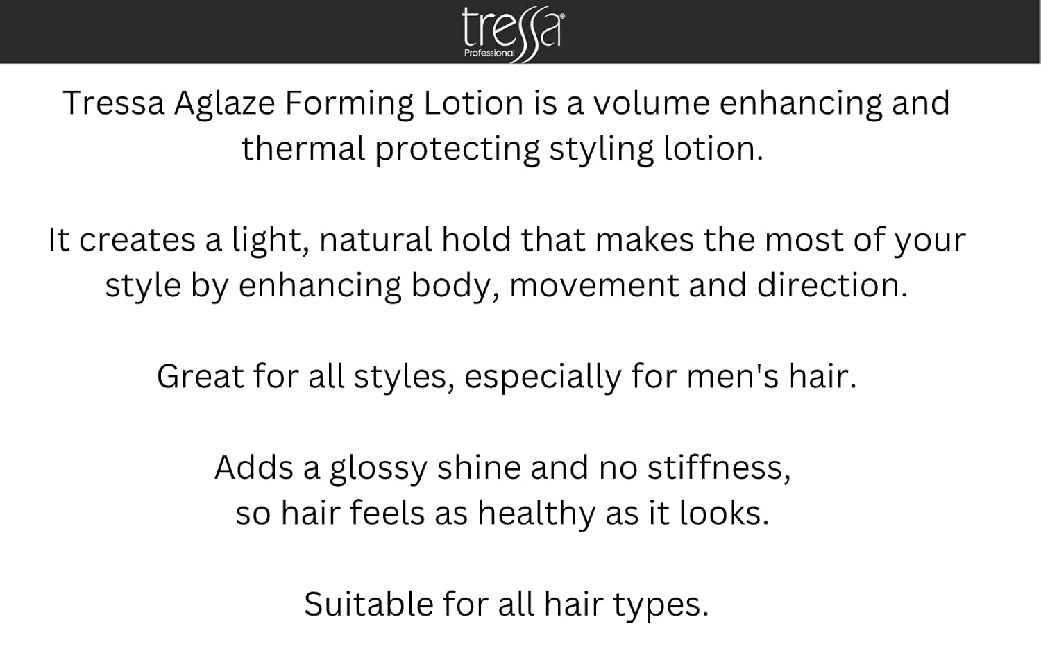 Tressa Aglaze Forming Lotion, Medium Hold Hair Gel, Glaze Foaming Glazing Lotion for Shine 8.5 oz