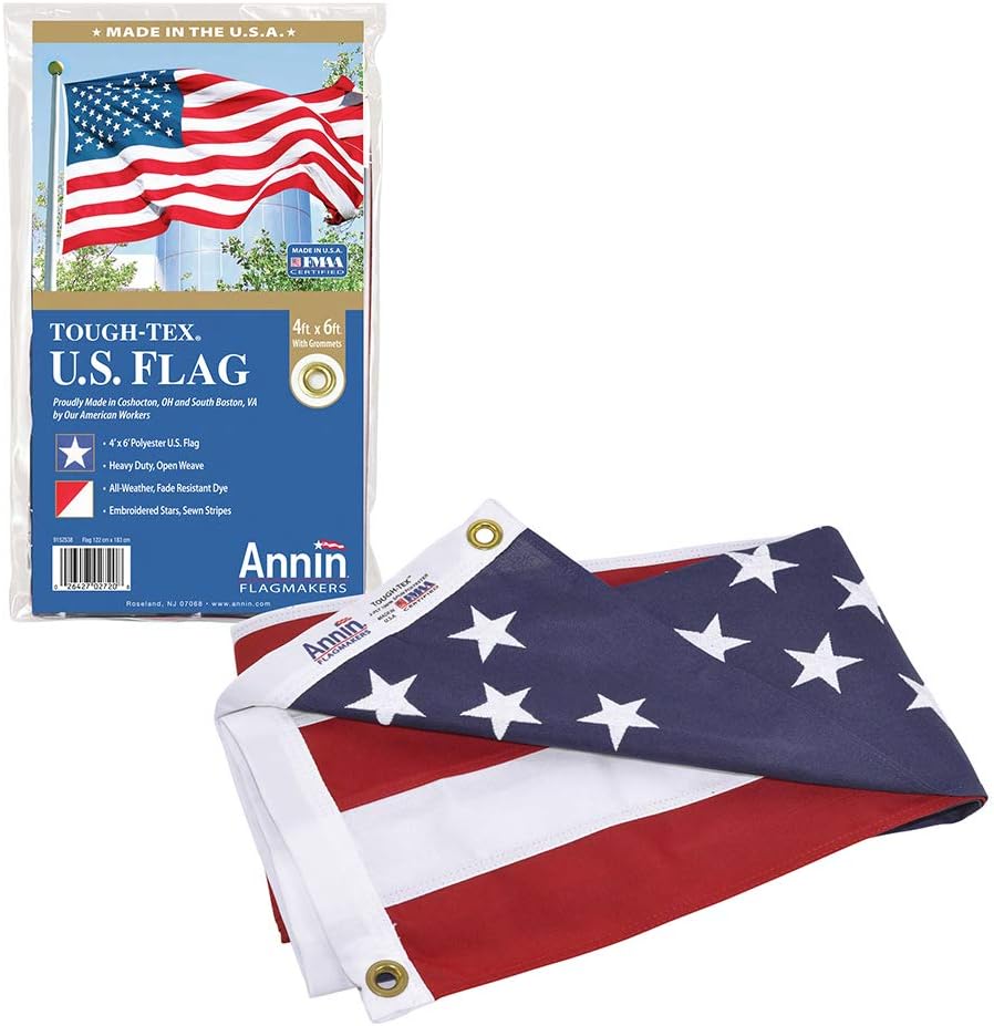 Annin Flagmakers (2730) Tough-Tex American Flag, Made in USA - 5 x 8 Feet | Polyester