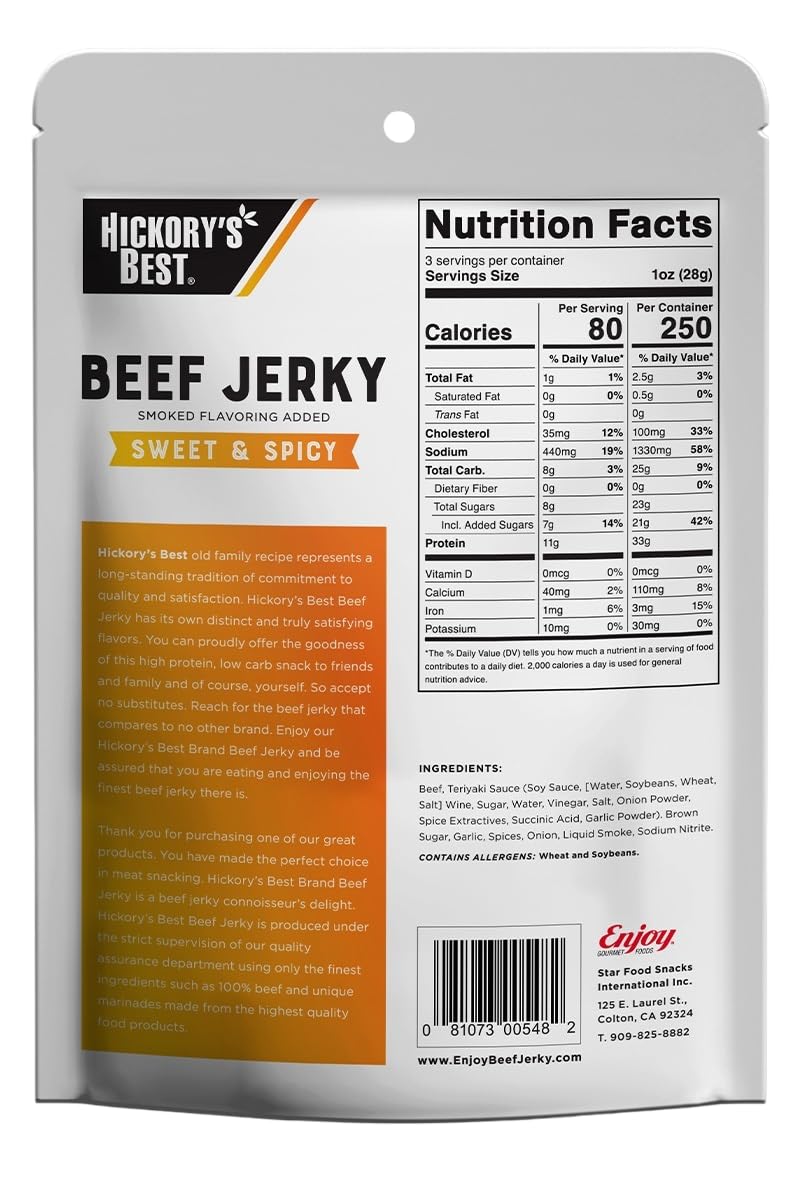 Enjoy Peppered Beef Jerky 8 oz (Pack of 1) | High Protein | No Nitrites
