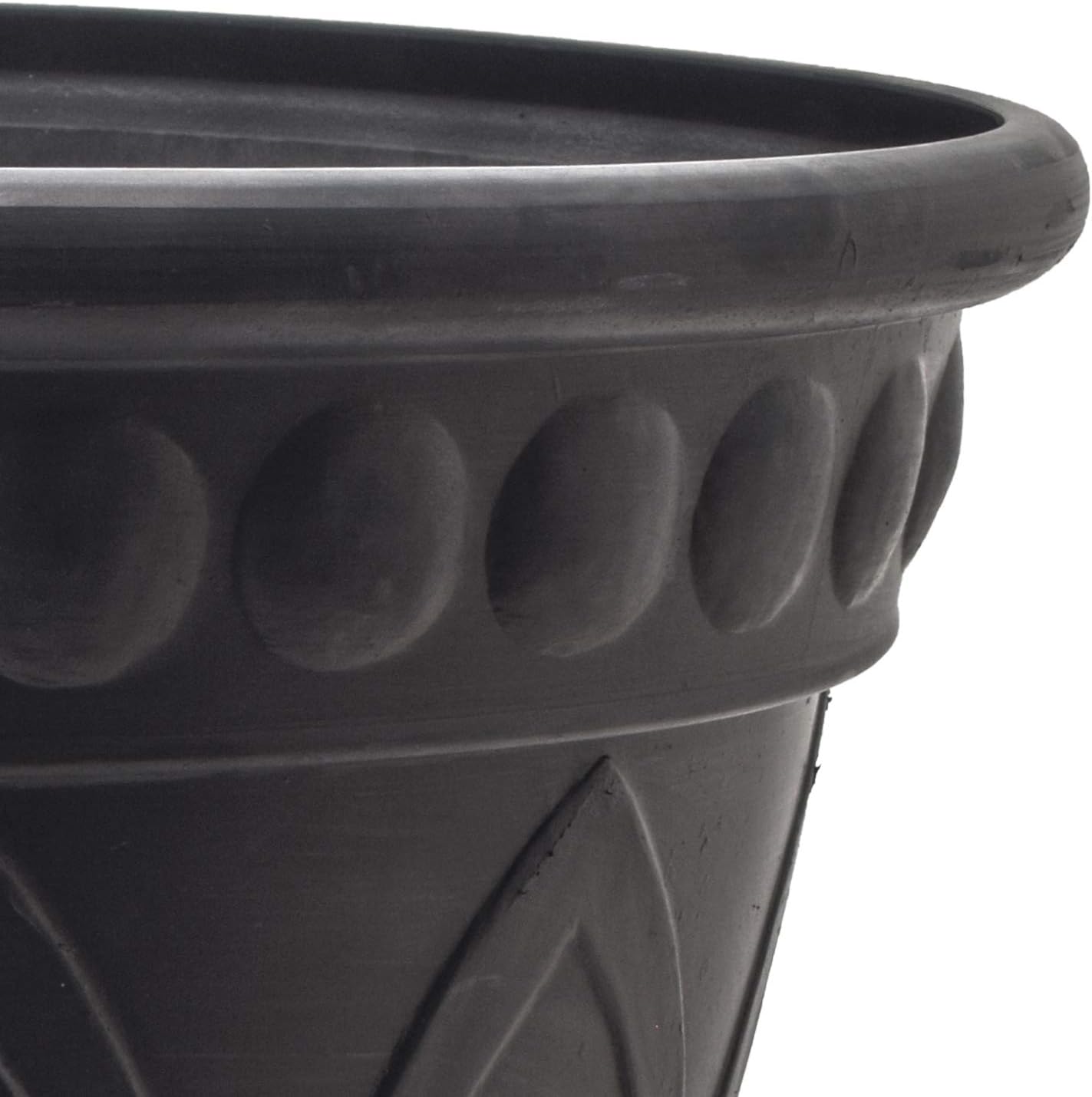 PSW HU40BK Bristol Urn Planter, 16 by 18-Inch, Black