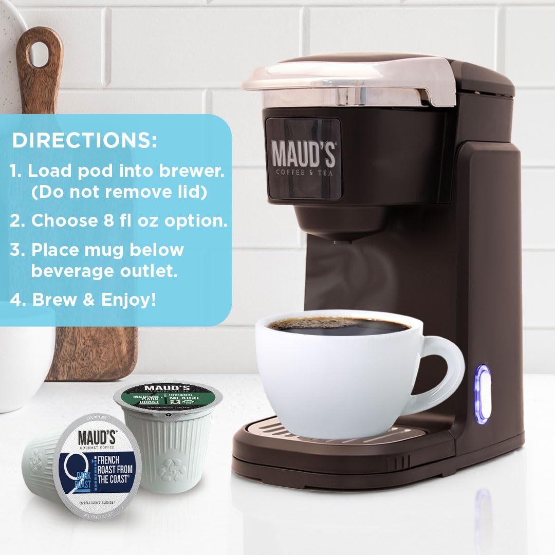 Maud's Family Pack Coffee Pods Variety Pack, 136ct, 12 Assorted Flavors | Medium Roast Flavored Coffee in Single Serve Pods – 100% Arabica Coffee, Compatible with Keurig Coffee Makers