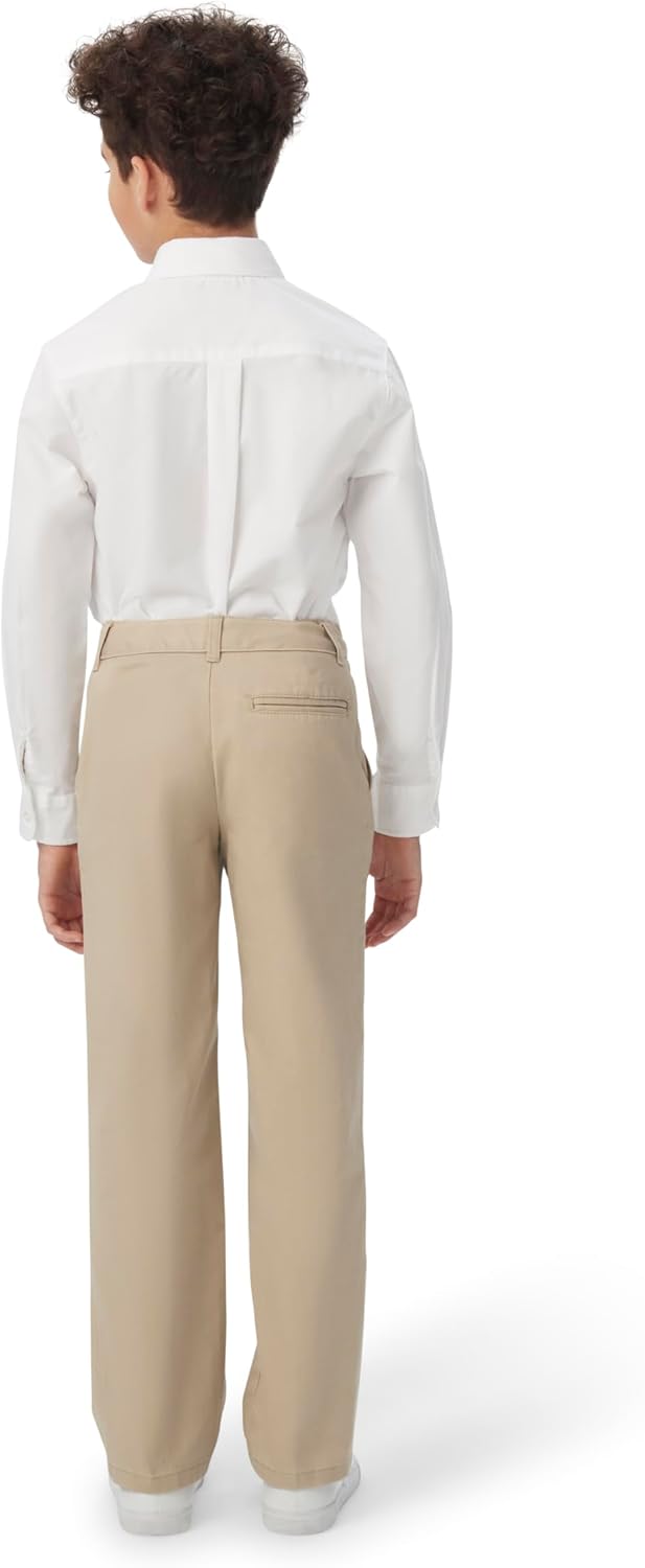 French Toast Boys' Adjustable Waist Relaxed Fit Twill Pant | school uniform pants, no need to iron, double knees for durability, typically fit boys ages 2-14