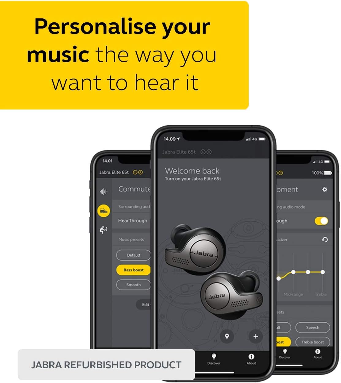 Jabra Elite 65t Alexa Enabled True Wireless Earbuds Charging Case - Copper Black (Renewed)