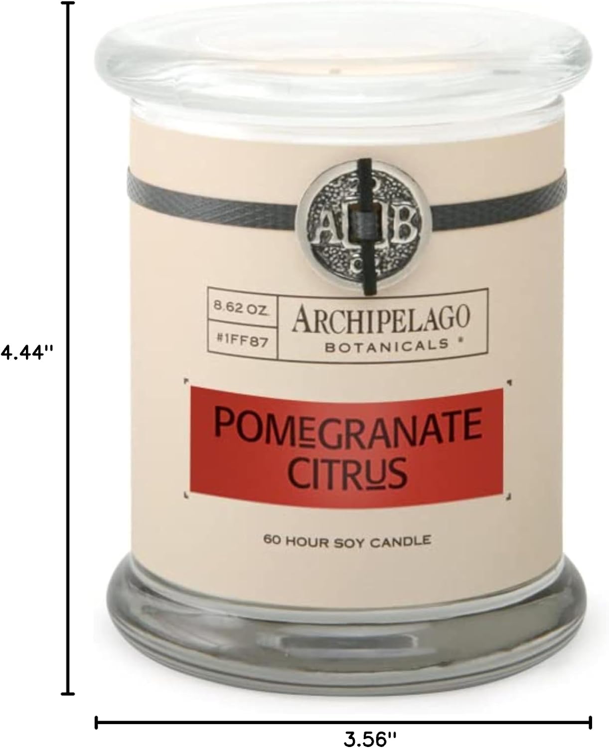 Archipelago Botanicals Bergamot Tobacco Soy Candle, 8.6 oz | Hand-Poured Premium Wax, Burns Approx. 60 Hours, Soy Candle in Glass Jar, 4.5 Inch