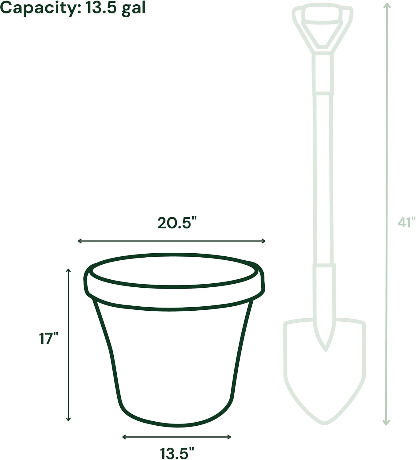 Bloem Terra Pot Planter: 20" - Terra Cotta - Durable Resin Pot, for Indoor and Outdoor Use, Gardening, 13.5 Gallon Capacity, Saucer Sold Separately