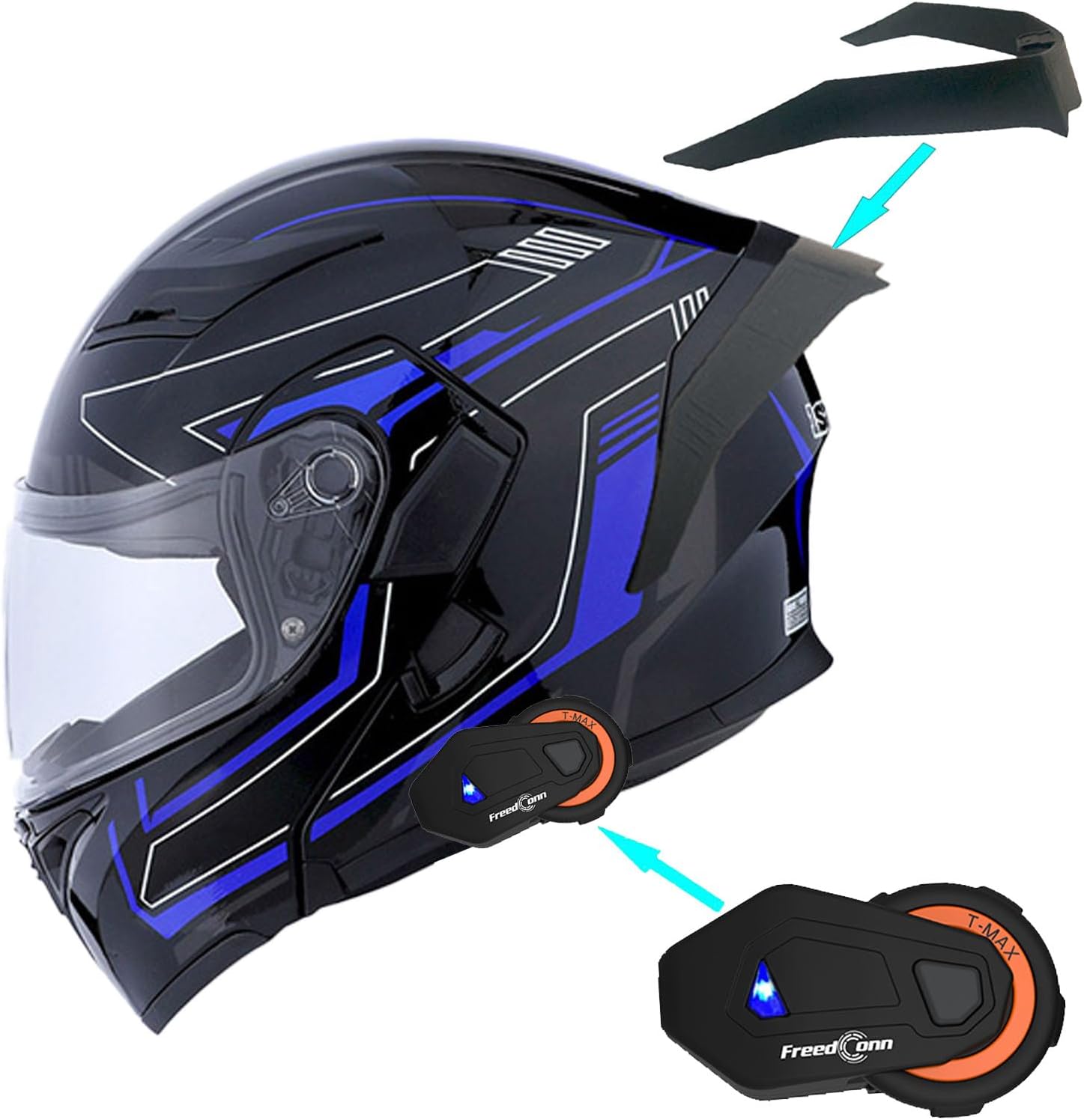 1Storm Motorcycle Modular Full Face Helmet Flip up Dual Visor Sun Shield: HB89