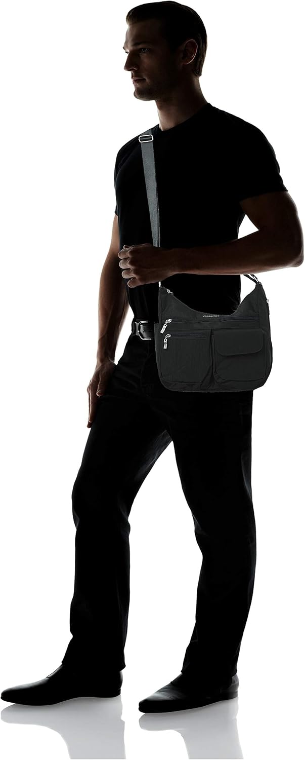 Baggallini womens Everywhere Bagg Crossbody Women 11x9 Lightweight Nylon Hobo Water-resistant Travel Bag W/Rfid