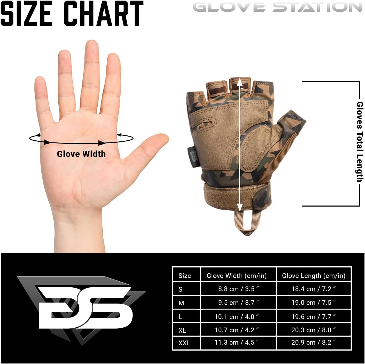 Glove Station Fingerless Knuckle Motorcycle Gloves, TACHK200